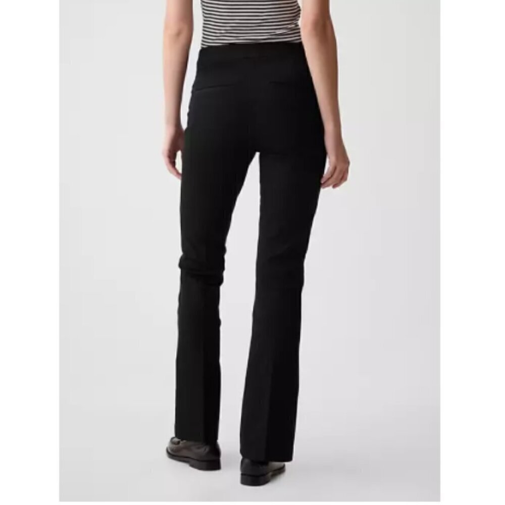 GAP High Rise Flare Pintuck Pleated Pants Black Stretch 6 PETITE NWT RT$80 - Picture 4 of 13